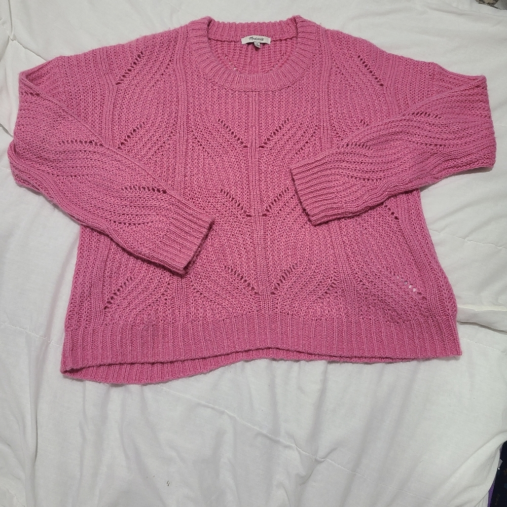 Madewell Size Medium Pink Knit Sweater